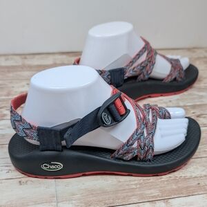 Chaco ZX/2 Sandals Hiking Walking Trail Shoes Salmon Navy Light Blue Women's 8